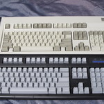 Another size comparison with an IBM Model M.
